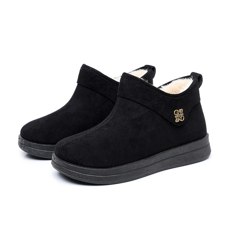 Women's Retro Low-top Ankle Boots, Cotton Shoes, Thick and Warm Snow Boots, Cloth Shoes