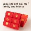 6 Pairs of Girls Pure Cotton Antibacterial Cotton High Grade This Year Gift Box Red Tube Socks