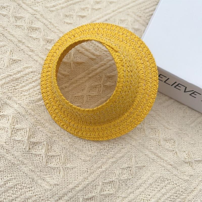 Elegant Woven Doll Accessory 17Cm Open Top Summer Hat Portable For Fashionable Outfit Pairing