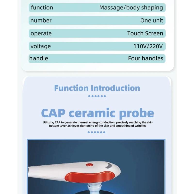 Portable 448KHZ RF Tecar Therapy Machine - RET & CET Diathermy, Body Slimming, Pain Relief, Skin Tightening, INDIBA Deep Care