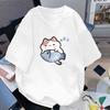 Cartoon Sleeping Kitten Short-sleeved T-shirt for Women 2025 Versatile Casual Top T Shirt Wome