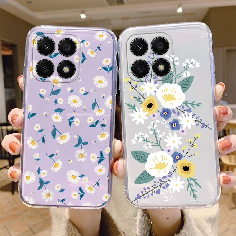 For Honor 70 Lite 5G Case Silicone Soft Clear TPU Coque for Honor X8a X8b X8c X8 5G X6 Phone Cover Print Shell Protection Women