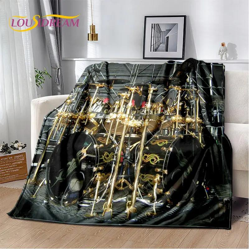 Bateri seti Müzik Aletleri Yumuşak Peluş Battaniye, Flanel Battaniye Atmak Battaniye Oturma Odası Yatak Odası Yatak Kanepe Piknik Örtüsü Çocuklar için