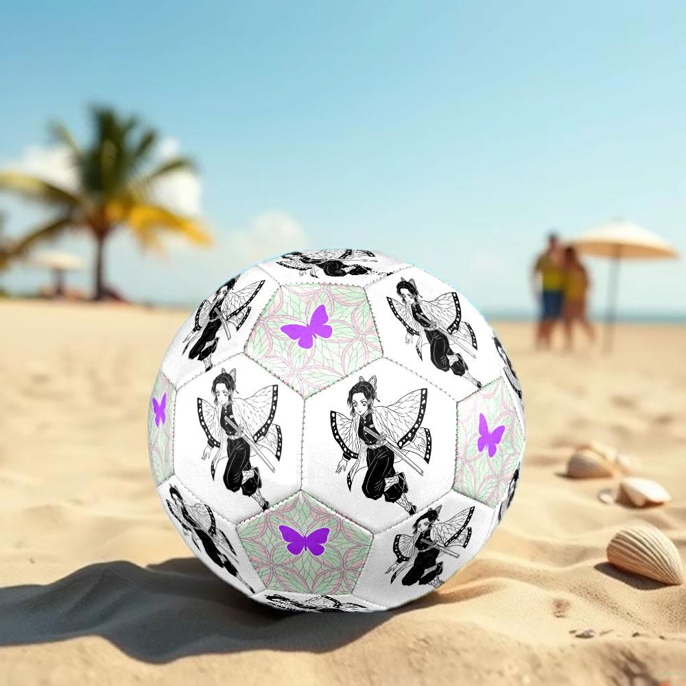 1pc Demon Slayer Kimetsu No Yaiba Soccer Ball Size 5 Indoor Soccer Ball Fashion Colorful Backyard Game - Great For Sports Fans Gift HE22