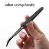 2pcs Reverse Tweezers Black Stainless Steel Silicone Craft Tweezers for Professional Nail Technicians and Personal Home