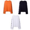 [USED] Long-sleeved T-shirt, dance, skateboard, streetwear, Ulzzang, black, white, orange, Korean