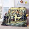 1pc Medieval Pastoral Magic Unicorn blanket, al season lightweigh Poster blanket home office outdoor nap multifunc Poster blanketional blanket