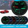 Universal 2'' 52mm Car Turbo Boost Gauge Vacuum Pressure Meter -1~2 Bar 12V Auto Mechanical Boost Meter 7 LED Colors Display