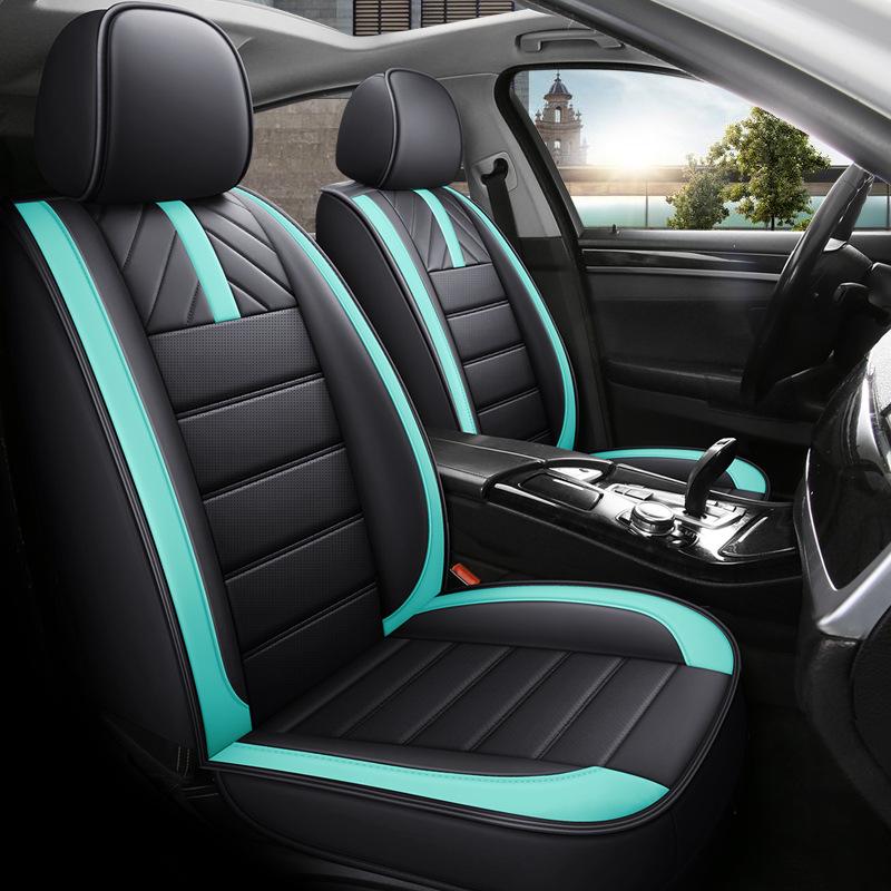 All-Season Universal Leather Car Seat Cushions - Full Coverage for Five-Seater