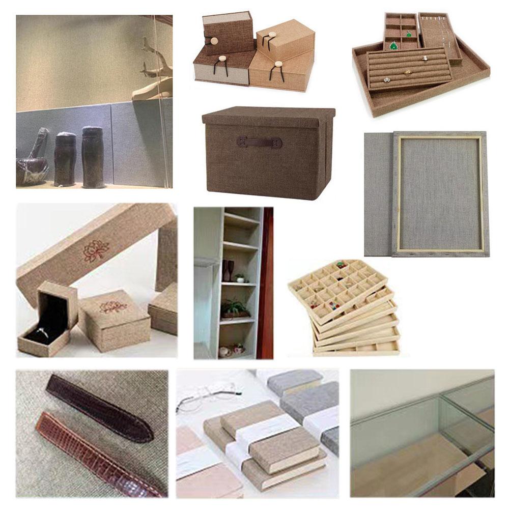 7.8 x 47inch Self-adhesive Linen Fabric For Handmade Book Cover DIY Wall Cabinet Renovation Gifts Box Frame Pillow Decoration