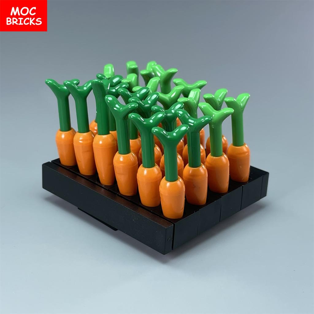 MOC Cihličky Vesnice Farma Zeleninové Pole Sad Scéna Zvířata Rostliny Kvočinec Model Figurky Stavebnice Hračky Dárky