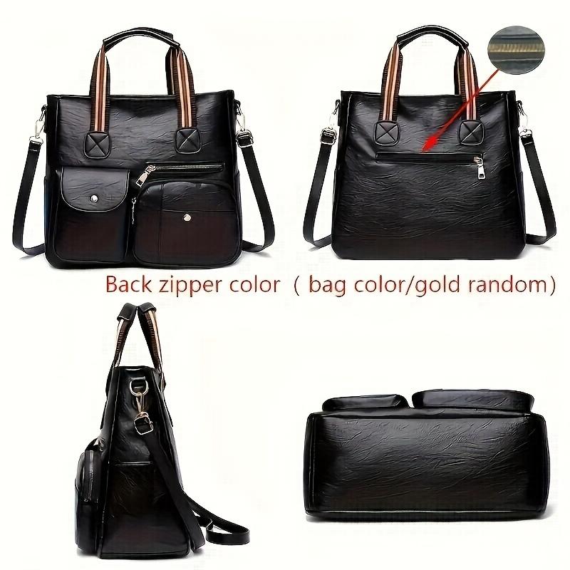 Fashionable Retro Tote Bag, Multi-compartment Shoulder Bag, Large Capacity Crossbody Bag, Daily Commuting, Travel Handbag, Work Bag, Backpack