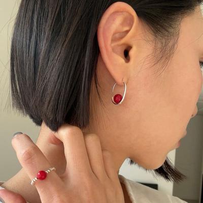 Mosxe [925silver] Red Point Ring