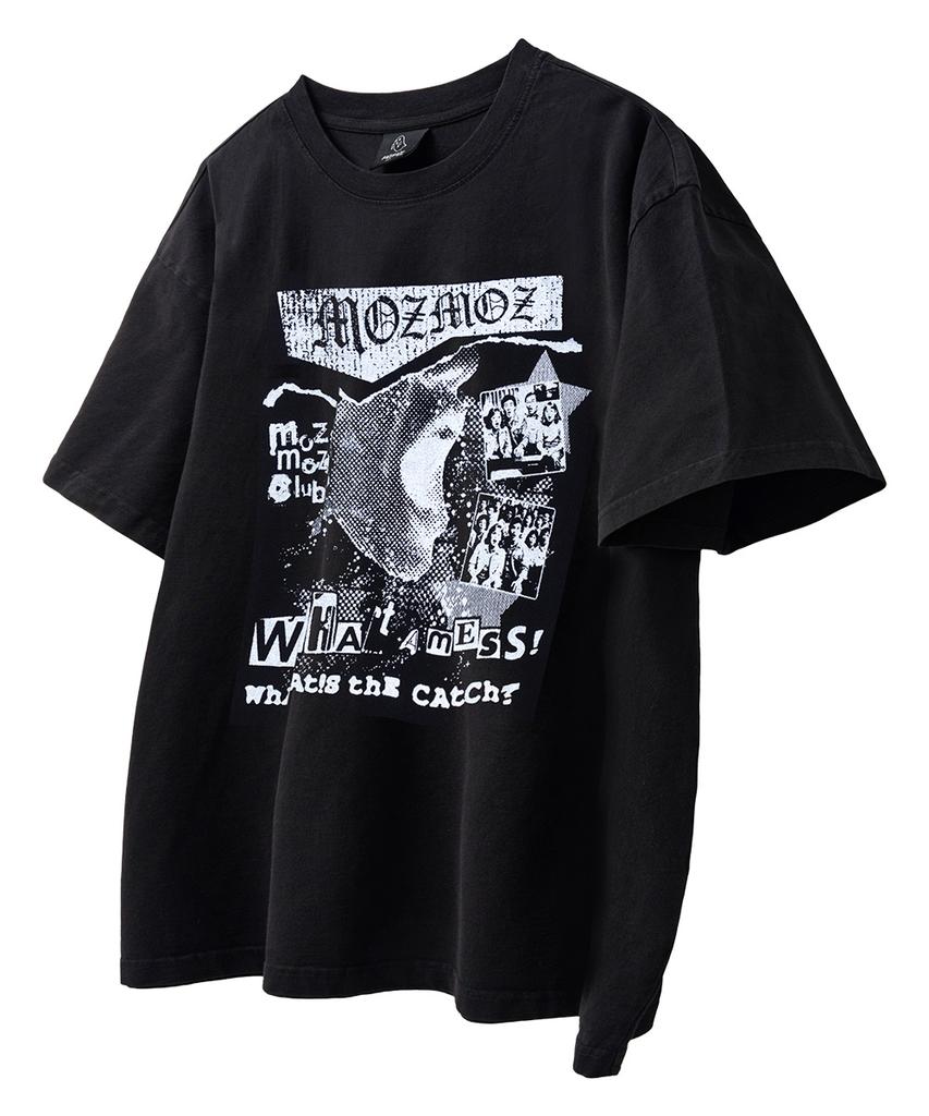 MOZMOZ Scream Pigment Oversized Short Sleeve T-Shirt Black
