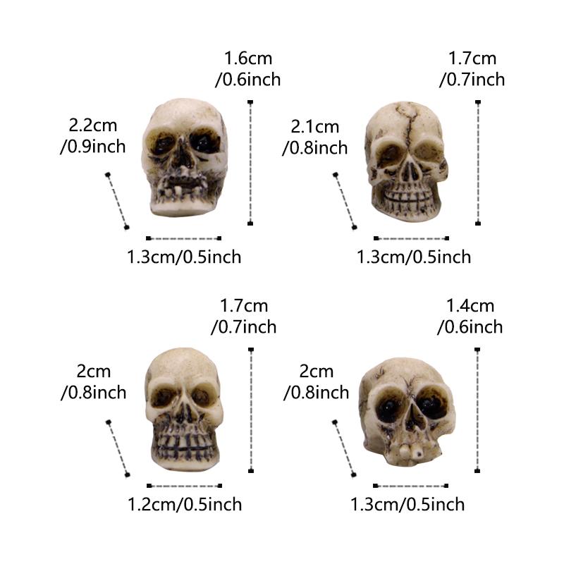 20 PCS Creative Miniature Skull, Cool Miniature Skull for Garden Bonsai Decoration, Resin Crafts