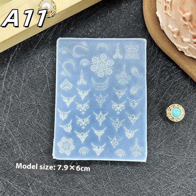 3D Silicone Relief Nails Templates Flowers Butterfly Knot Nail Mold Diy Nail Art Decor Manicure Design Tools