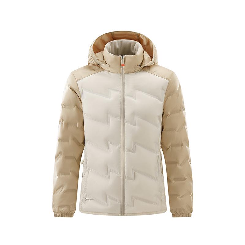 Men's & Women's Thickened Color Block Hooded Down Jacket - Autumn/Winter Outdoor Warm Outerwear