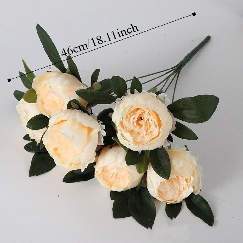7 Heads Artificial Peony Bouquet Core-spun Simulation Flowers New Fake Flower  Gifts