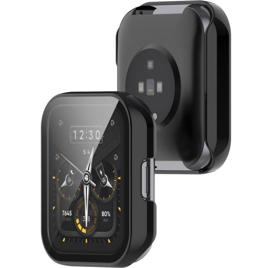 2-in-1 Case with Built-in Tempered Glass for Realme Watch 2 Pro, Black