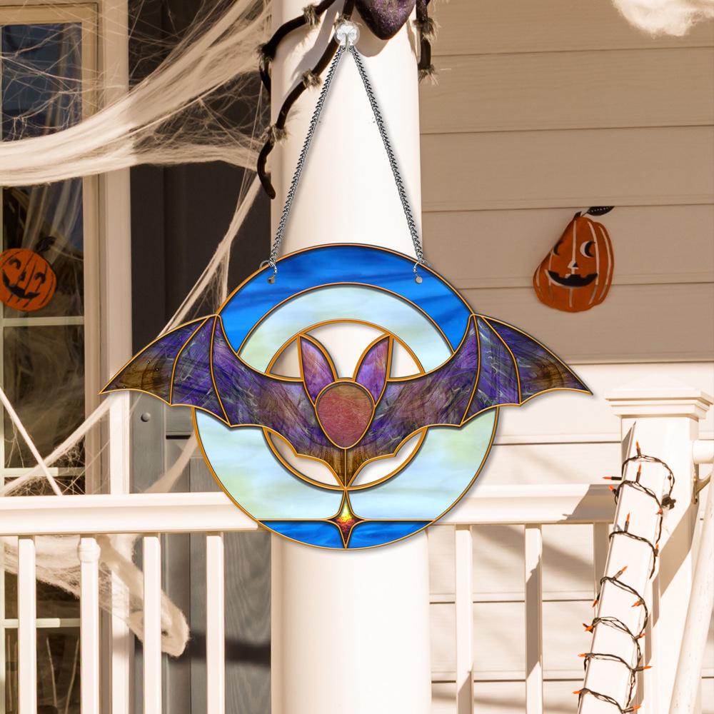 TYU100-109 Calabaza de Halloween Murciélago Cadena de Hierro Adorno Colgante para Decoración de Ventana o Porche