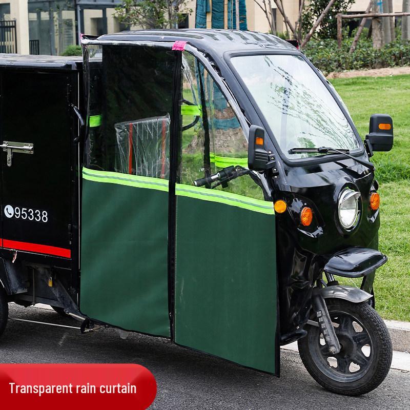 Electric Tricycle Weather Canopy: Transparent Windshield and Rain Curtain for Warmth and Protection