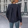 Damen Casual Langarm V-Ausschnitt Pullover Bedrucktes Hemd Top für Frühling Herbst