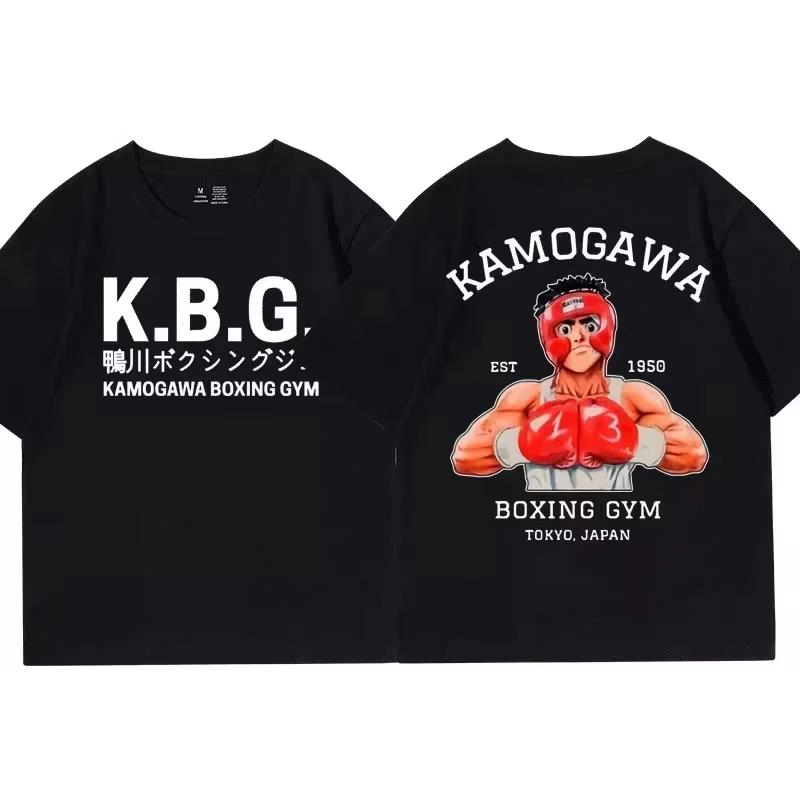 Classic Anime Hajime No Ippo Kamogawa Boxing Gym T-Shirt Men Women Makunouchi Takamura KGB Graphic Clothing Harajuku Streetwear