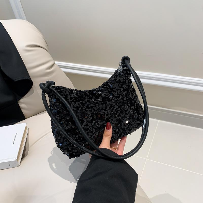 Sequin Fashion Shoulder Bag Women's 2025 Spring New Versatile Ins Underarm Bag Dumpling Bag Casual Bag