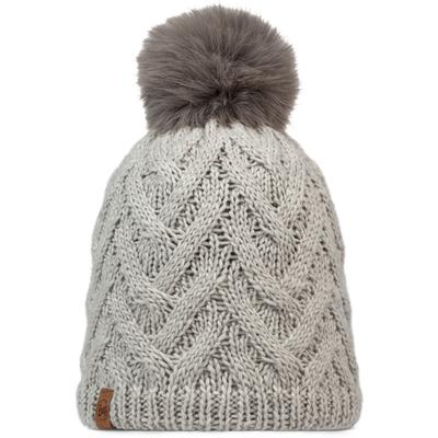 Knitted Fleece Caryn Beanie, Womens Grey Cap