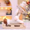 Cartoon Christmas Decorations Champagne Snowman Desktop Doll Sled Sitting Doll  Festive Decor