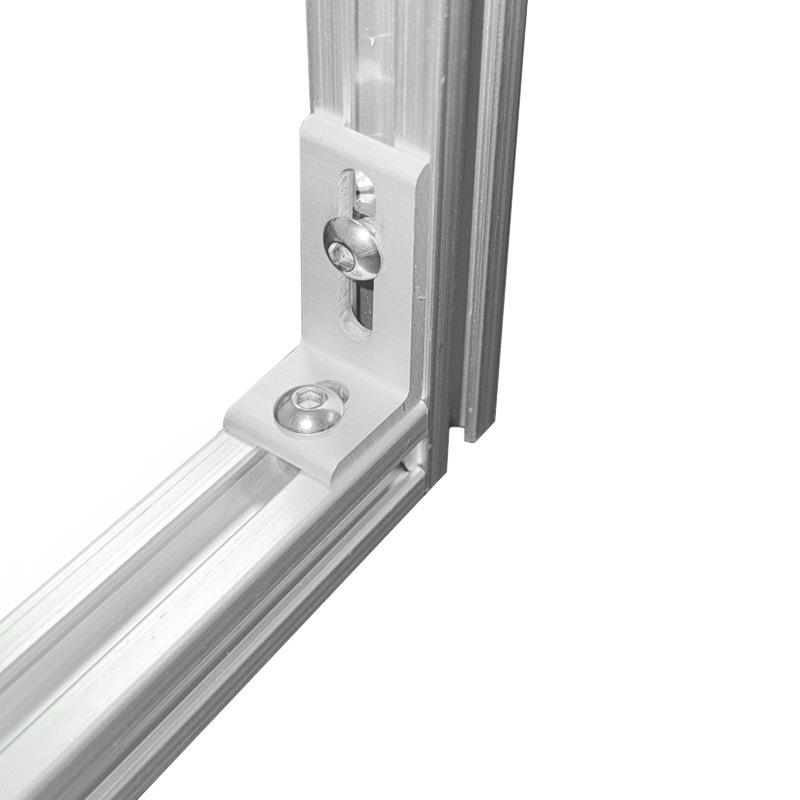 Adjustable 90-Degree Vertical Connector Bracket with Unequal Sides for Aluminum Profiles