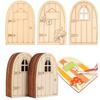 6pcs/set Wooden Mini Fairy Door DIY Painting Ornaments Craft Unpainted Fairy Door Kids Birthday Gift