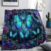 1PC 3D Butterfly Print Flannel Blanket, High Quality All Seasons, Home Decor, Warmth and Comfort, Perfect for Christmas Gifts