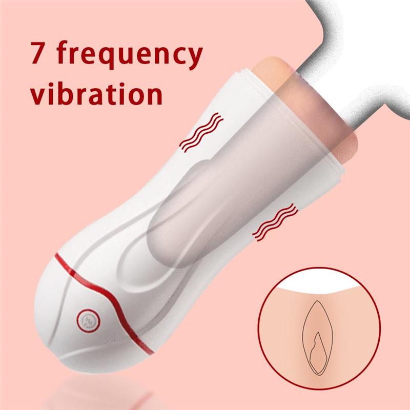 Electric Male Masturbator Vacuum Cup Sucking Vibration USB SVagina Strong Automatic Voice Sex Toys