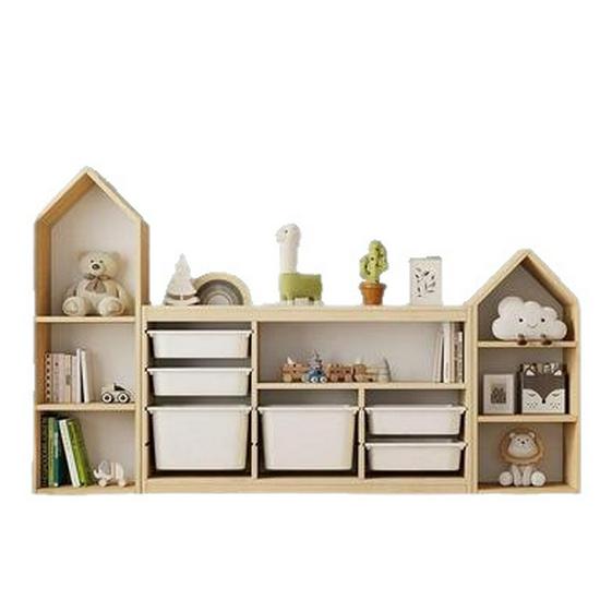 Children's Solid Wood Toy & Book Storage Shelf and Cabinet