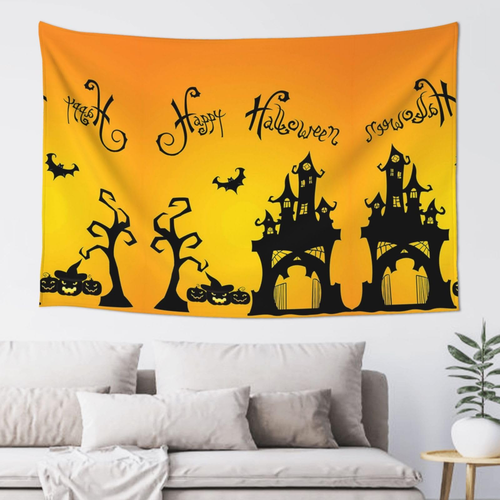 Осенний гобелен настенный гобелен деревенские тыквы и кленовые листья День благодарения — фото 6