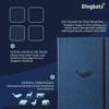 Wildlife Dotted Lined Medium Blue A5 Hardcover Cream 100gsm Paper Includes Bookband Bookmark Notebook, Whale, - - Ink-Resistant - Pocket, &