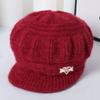 Middle-aged hat women's autumn and winter casual pullover hat old lady fleece thickened ear protector mother thickened in winter