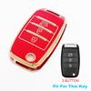 3/4 Button Tpu Car Key Shell Fob Case Cover For Hyundai Elantra Genesis Sonata Kia Rio Sedona Sorento Soul Sportage Forte Optima