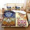 Retro Poster Duvet Cover Set King/Queen Size Vintage Postcard Theme Bedding Set European Style 2/3pcs Polyester Comforter Cover