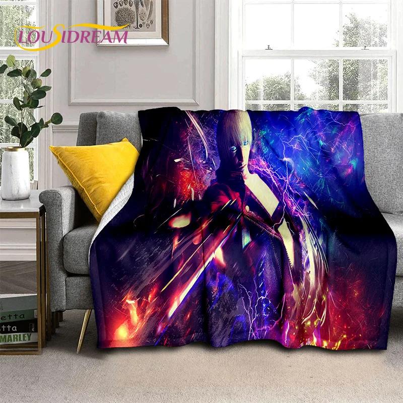 3D D-Devil May Cry DMC Game Cartoon Soft Flannel Blanket for Beds Bedroom Sofa Picnic,Throw Blanket for Outdoor Leisure Nap Gift
