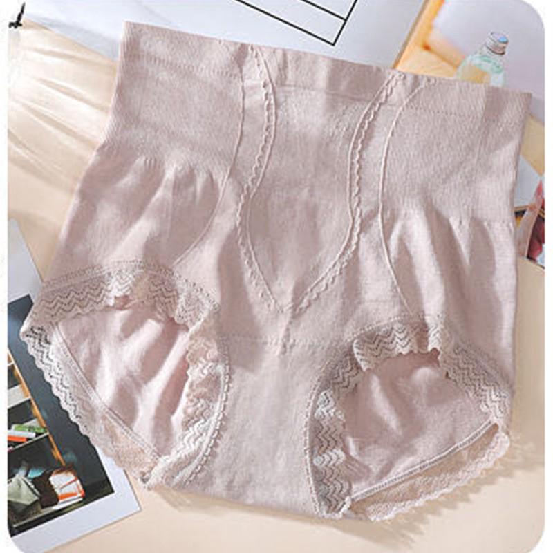 Бесшовные послеродовые трусы с высокой талией для контроля живота с промежностью из графенового хлопка - Формирующие трусы большого размера One Size