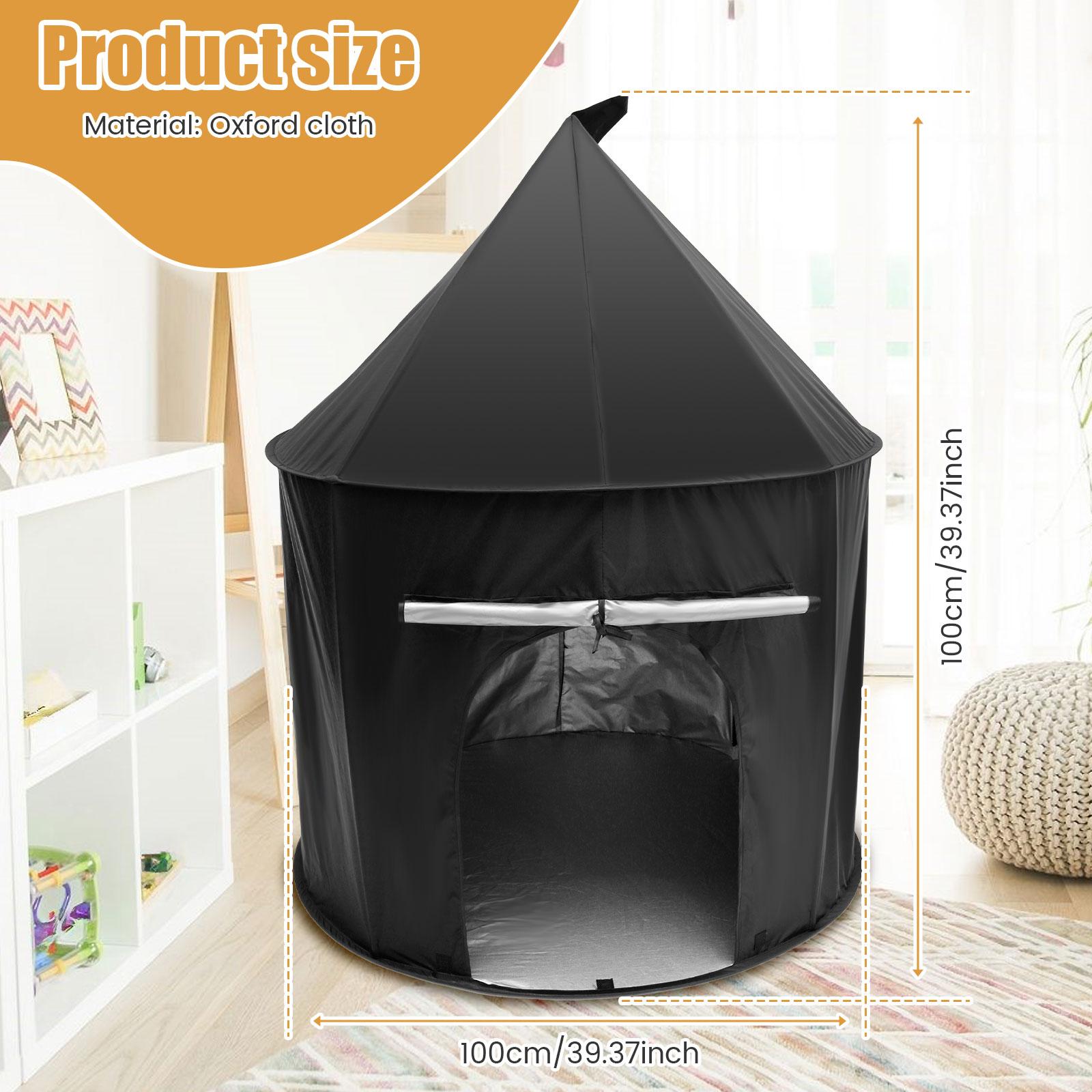

Sensory Tent Calming Hideout Sensory Nest Portable Pop-Up Light-Out Blackout Sensory Travel Bag Home Sensory Tent for Kids чёрный