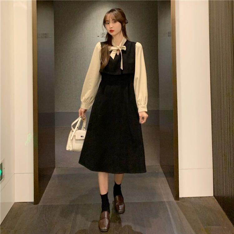 French retro temperament slim dress Muse Fan doll collar belt first love Platycodon dress fashion Hepburn style