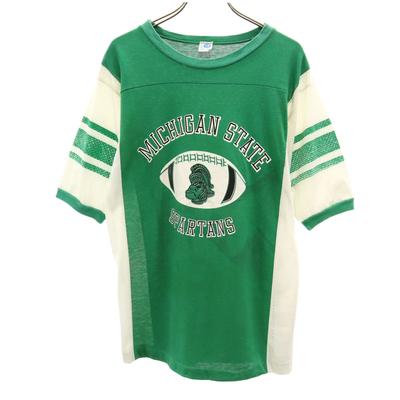 Tricou ARTEX anii '70-'80 fabricat în SUA vintage NCAA Michigan State Spartans cu mânecă scurtă fotbal american pentru bărbați, folosit