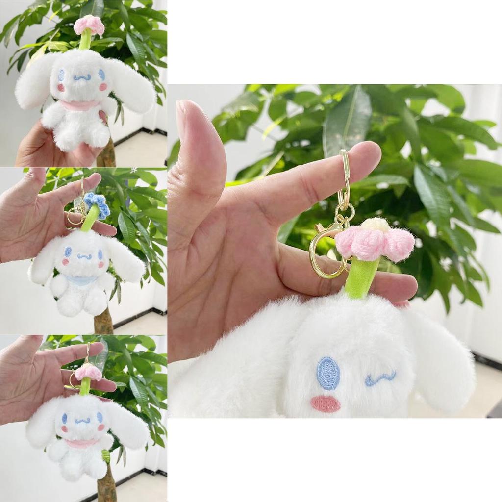 Cute Plush Cinnamon Dog Keychain Charming Stuffed Toy For Stylish Bag Decorations