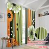 2pcs,2D plane printing Curtains Digital Printed Floral Stripes Polyester Fabric (without rod) Festive Ldeal for Bedroom, Living