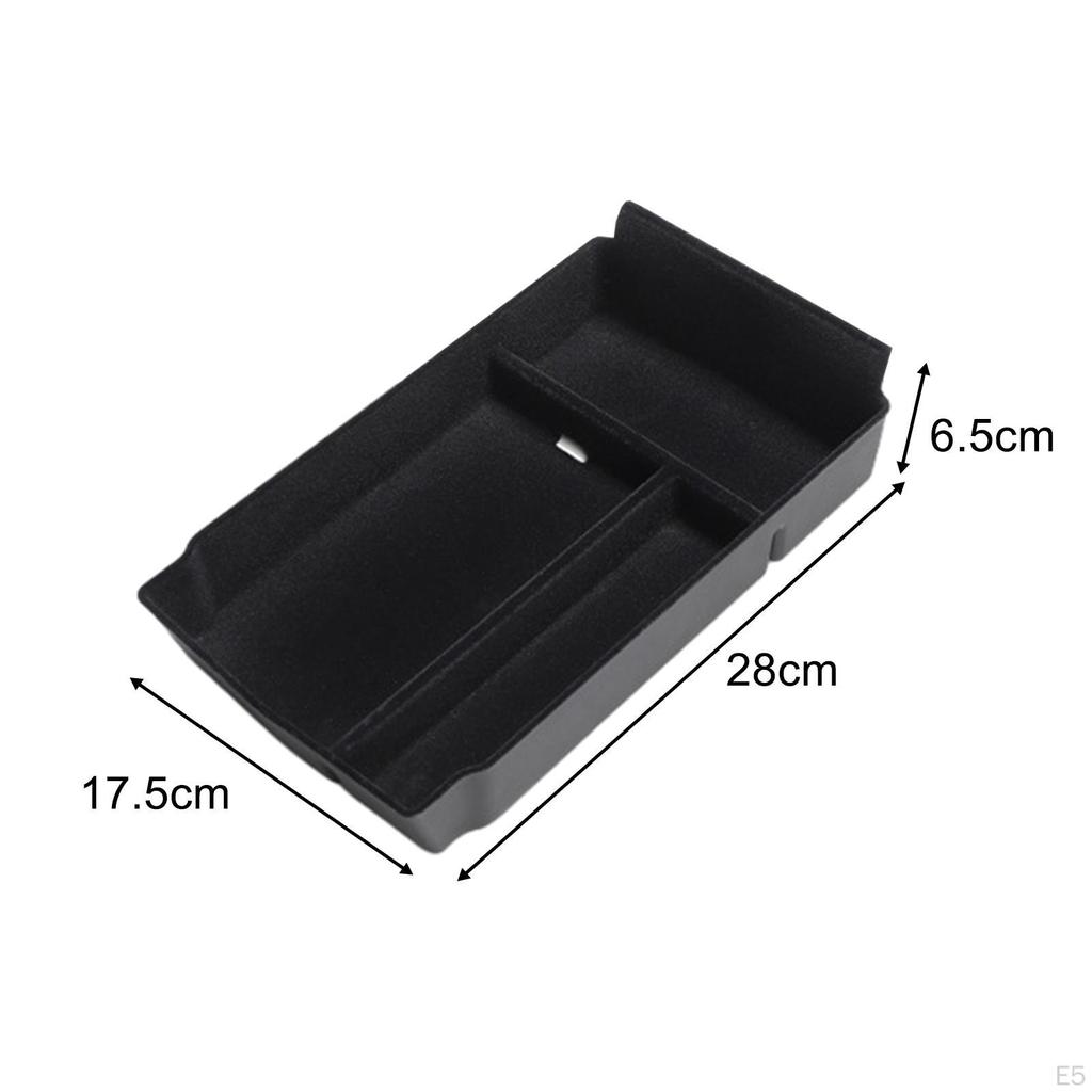 Black Center Console Organizer Container Replaces Interior Accessories Waterproof Armrest Storage
