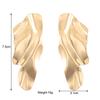 Vintage Golden Statement Stud Earrings For Women Fashion Jewelry Party European Long Punk Twist Irregular Geometry Accessories