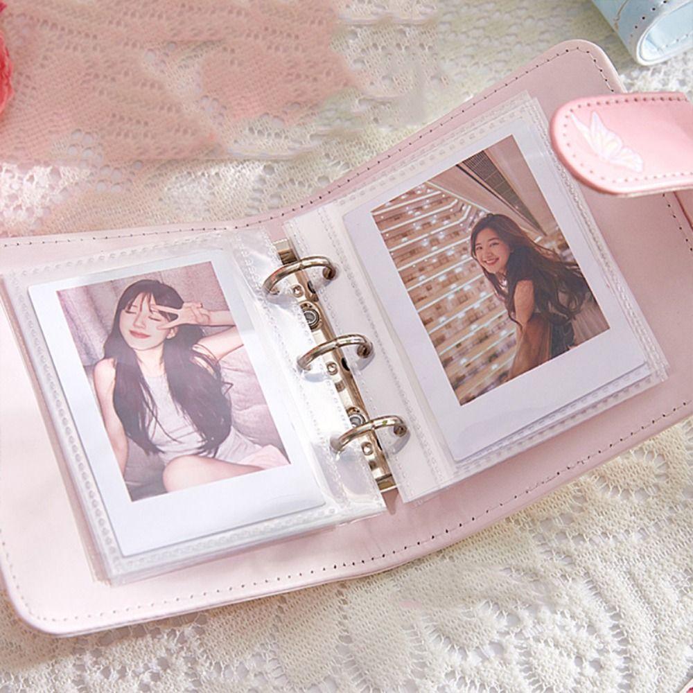 Vintage Card Storage Booklet Retro Picture Album Mini 3-Ring Photo Album Holds  Packaging Supplies